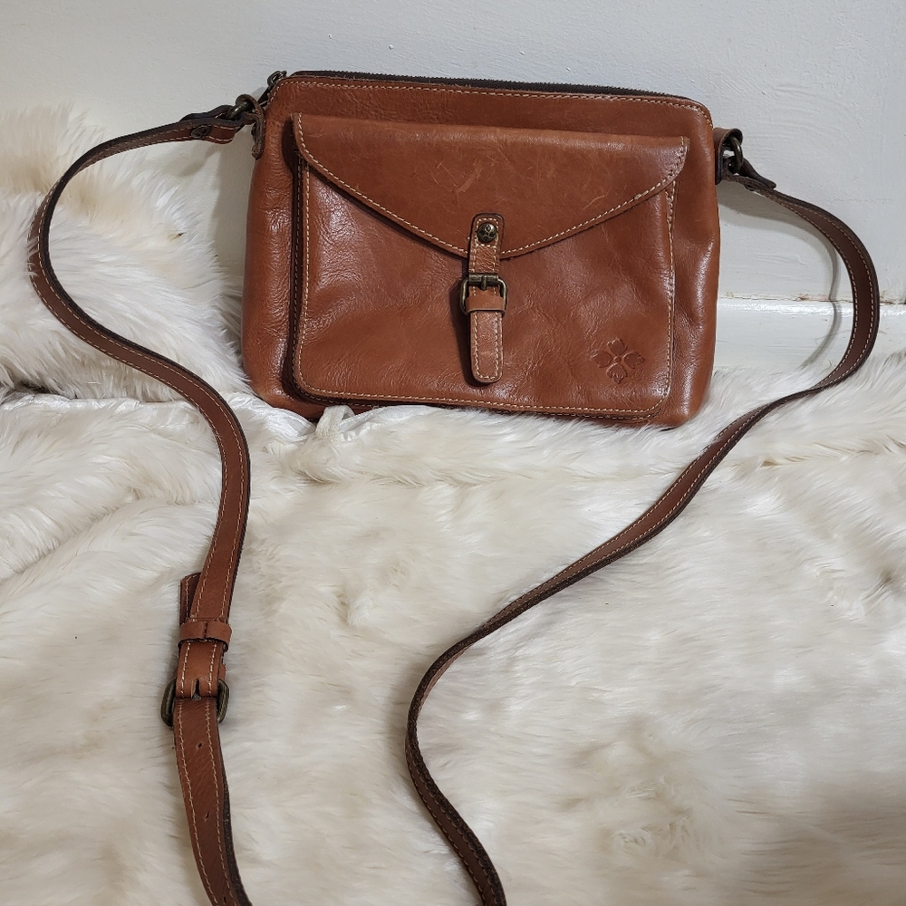 Patricia Nash Leather Tan Crossbody Bag
